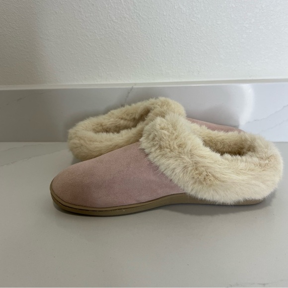 My Slippers Womens Faux Fur Suede Slip-On Slippers Pink Size 9 - Picture 7 of 10